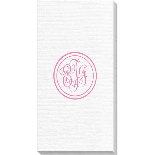 Double Circle Monogram Deville Guest Towels